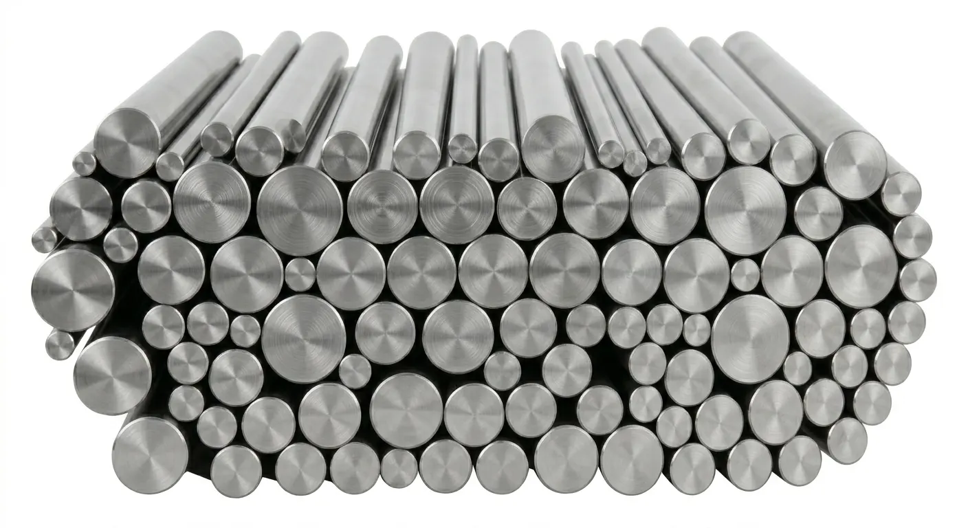  Ready stock bundle of high-temperature resistant ASTM A276 AISI 310 stainless steel round bar profiles at The Steel House India warehouse.